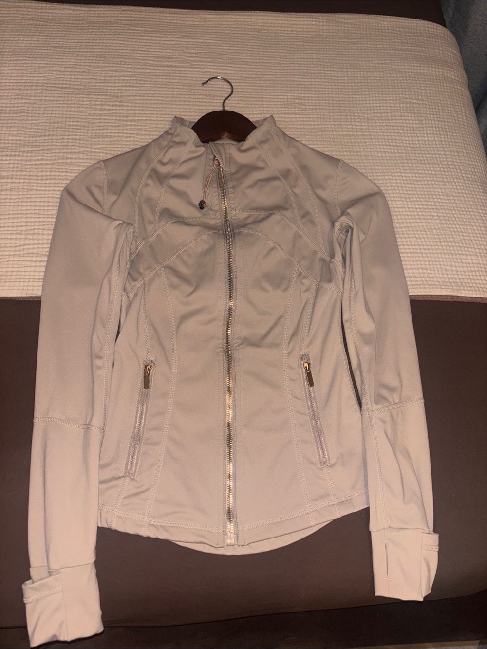 lululemon athletica Light Beige Zip Athletic Bomber Jacket